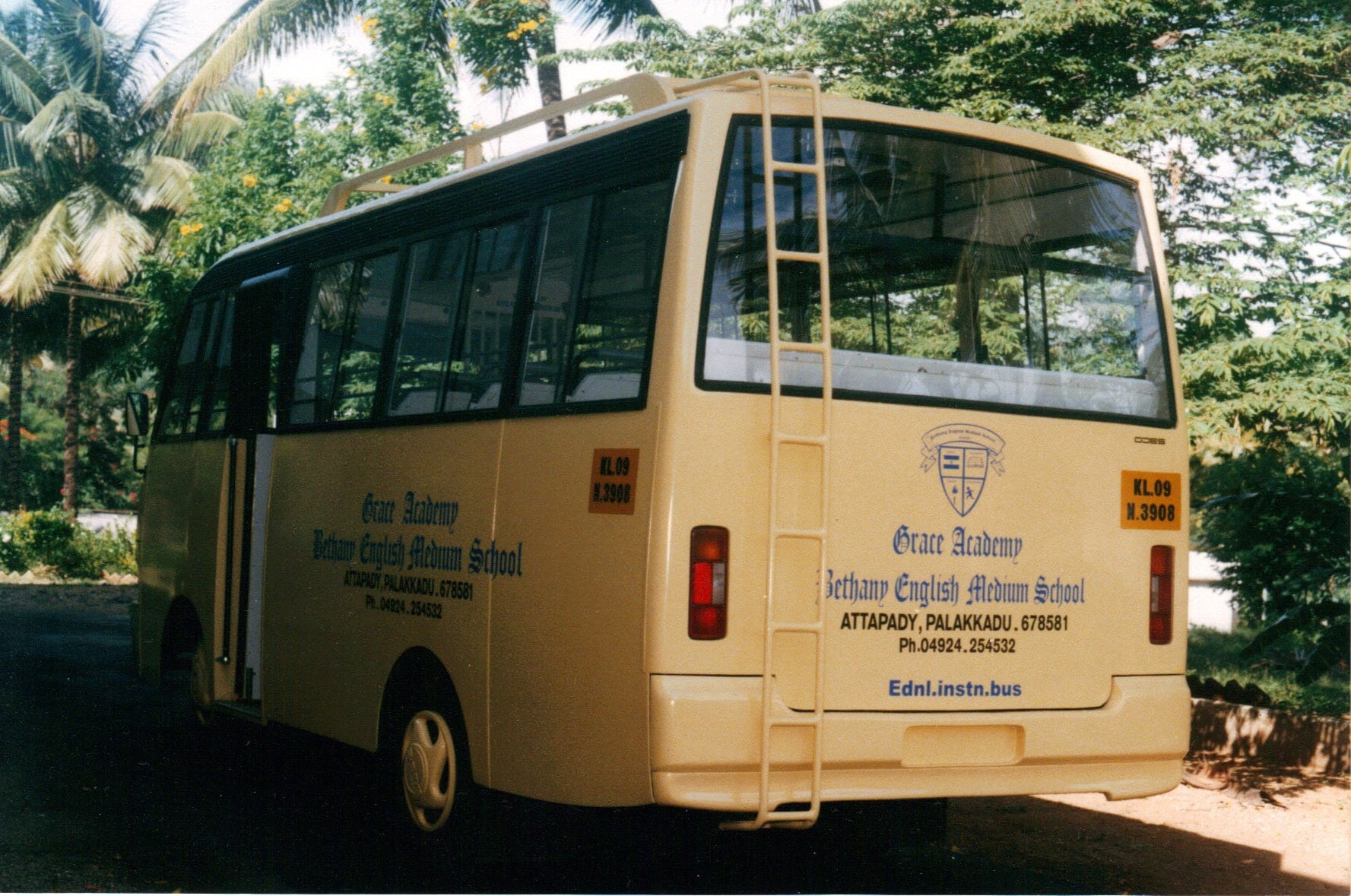 School bus provided by Bethel Pentecostal Church for the Tribal School